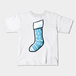 Blue Christmas Stocking Kids T-Shirt